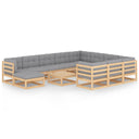vidaXL 12-delige Loungeset massief grenenhout