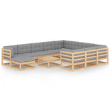 vidaXL 12-piece Solid Pinewood Lounge Set