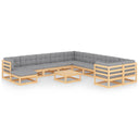 vidaXL 12-delige Loungeset massief grenenhout
