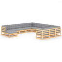 vidaXL 12-delige Loungeset massief grenenhout