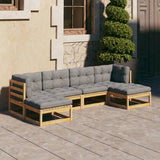 vidaXL 6-delige Loungeset massief grenenhout