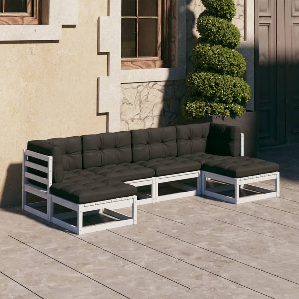 vidaXL 6-delige Loungeset massief grenenhout