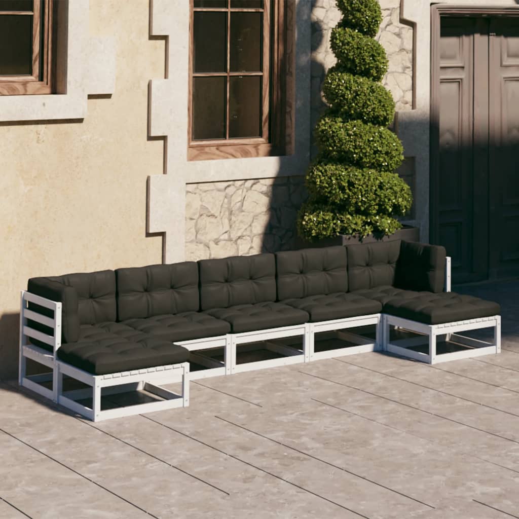 vidaXL 7-delige Loungeset massief grenenhout