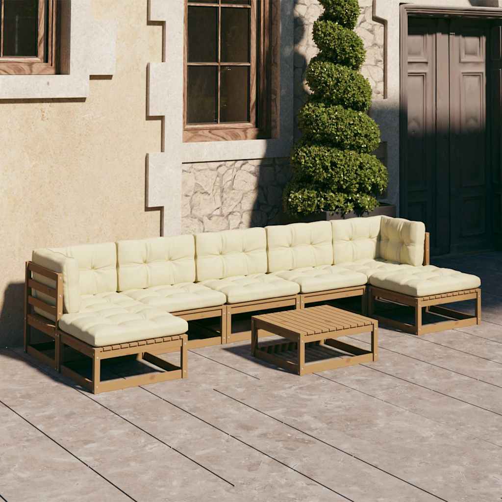 vidaXL 8-delige Loungeset massief grenenhout