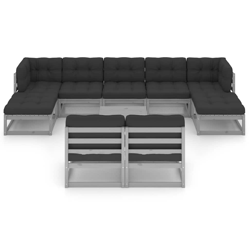 vidaXL 10-delige Loungeset massief grenenhout