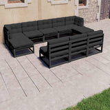 vidaXL 8-delige Loungeset met kussens massief grenenhout