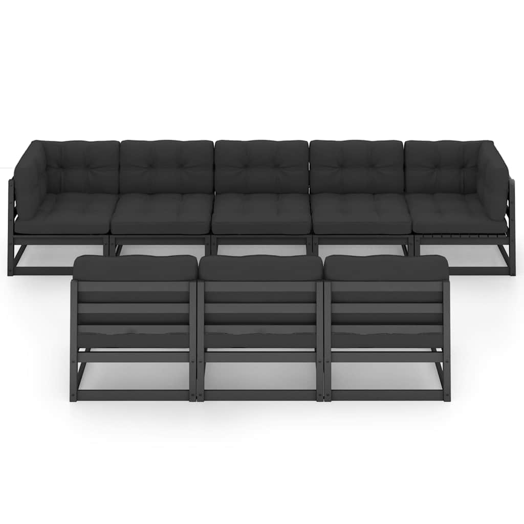 vidaXL 8-delige Loungeset met kussens massief grenenhout