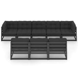 vidaXL 8-delige Loungeset met kussens massief grenenhout
