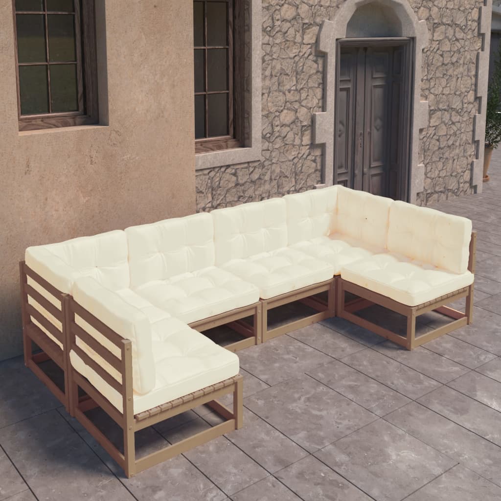 vidaXL 6-Piece Lounge Set Solid Pine Wood