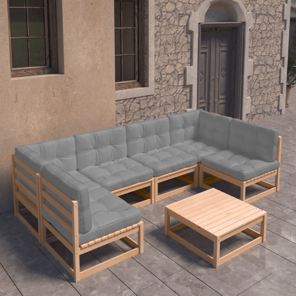 vidaXL 7-delige Loungeset massief grenenhout