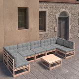 vidaXL 8-Piece Lounge Set Solid Pine Wood