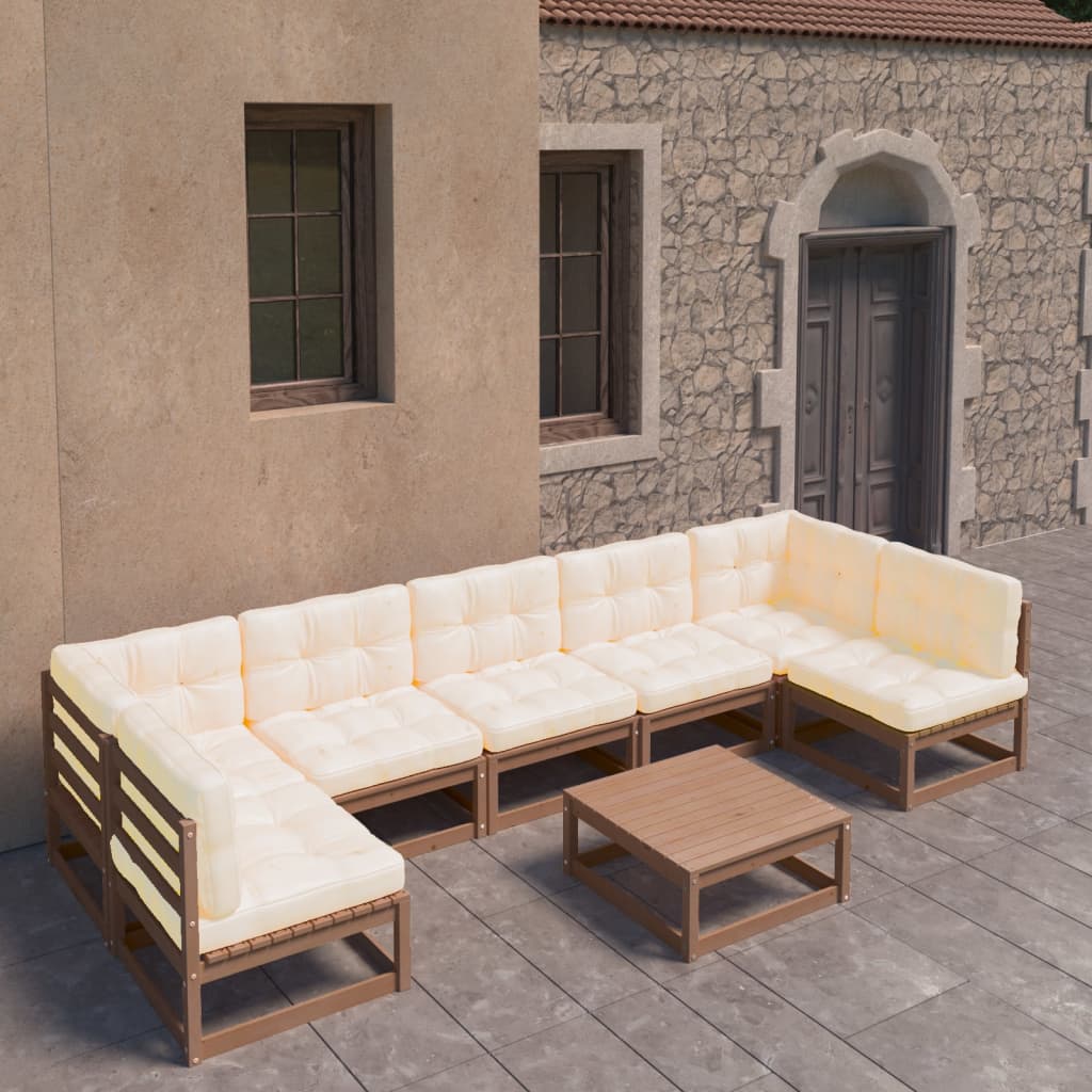 vidaXL 8-Piece Lounge Set Solid Pine Wood