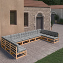 vidaXL 10-delige Loungeset massief grenenhout