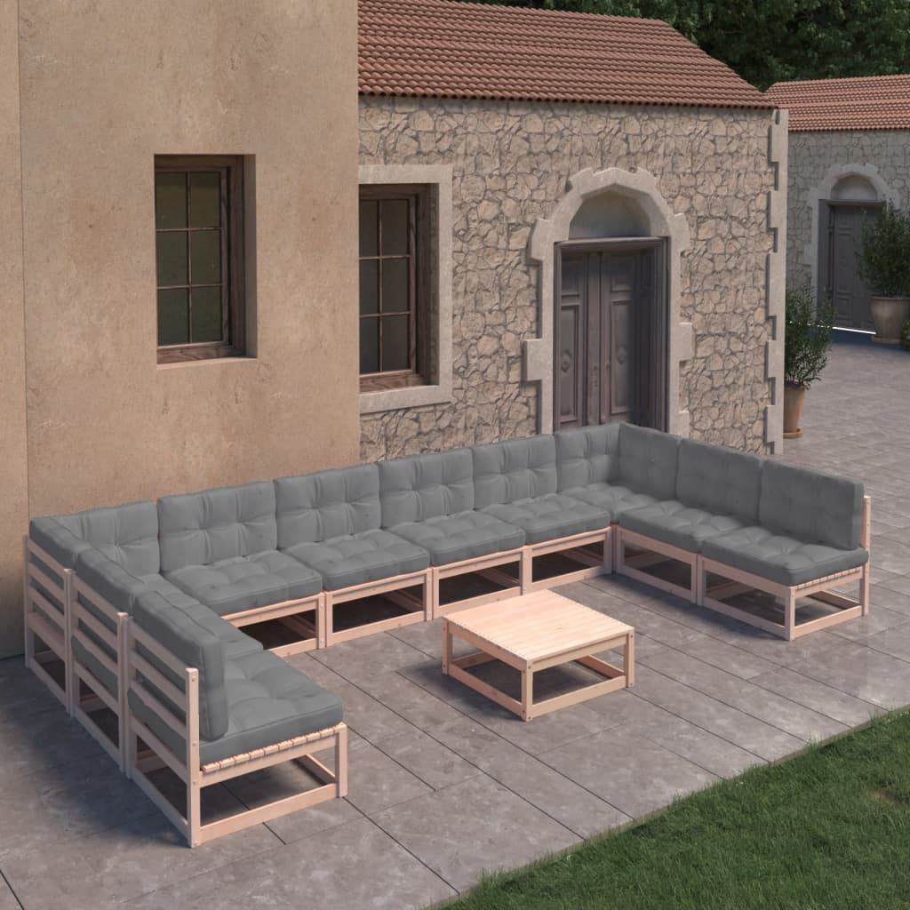 vidaXL 11-delige Loungeset massief grenenhout
