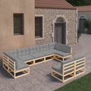 vidaXL 9-delige Loungeset massief grenenhout