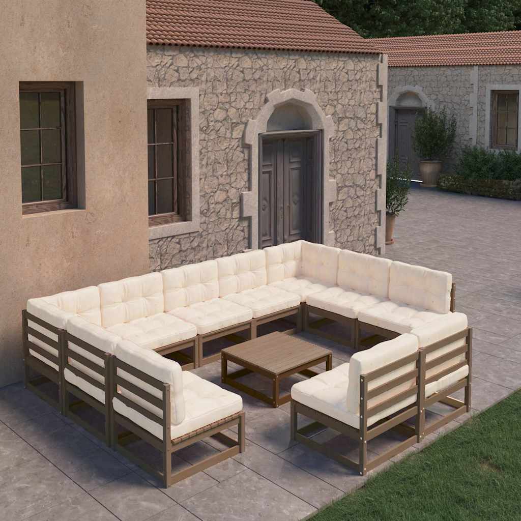 vidaXL 10-delige Loungeset massief grenenhout