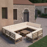 vidaXL 10-delige Loungeset massief grenenhout