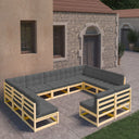 vidaXL 11-delige Loungeset massief vert