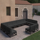 vidaXL 12-piece Solid Pinewood Lounge Set