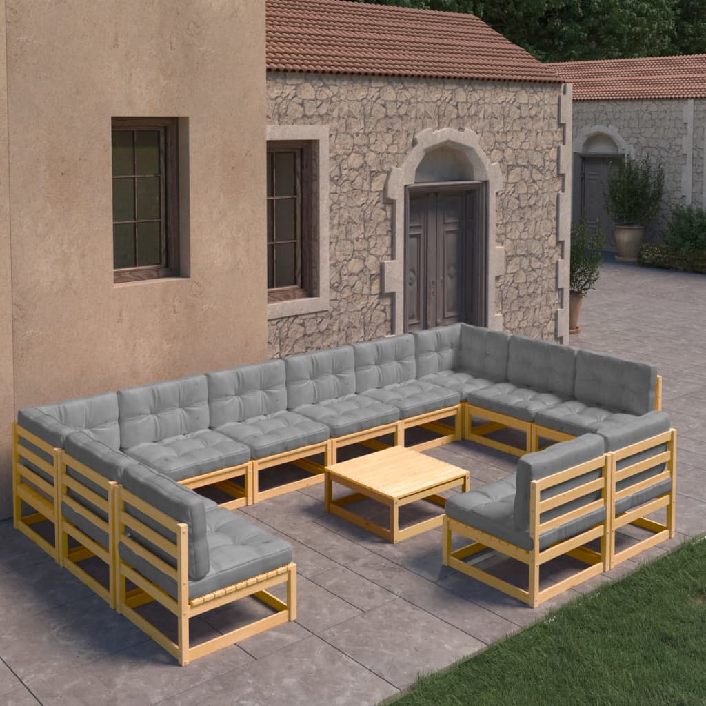 vidaXL 13-delige Loungeset massief grenenhout