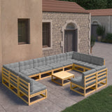 vidaXL 13-delige Loungeset massief grenenhout