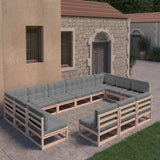 vidaXL 13-piece Lounge Set Solid Pine Wood