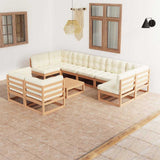 vidaXL 10-delige Loungeset massief grenenhout