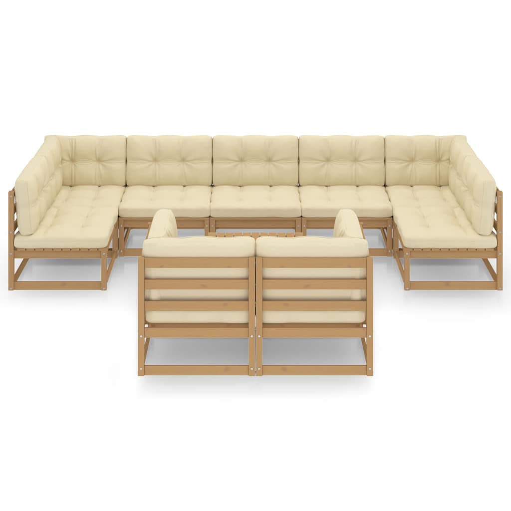 vidaXL 10-delige Loungeset massief grenenhout