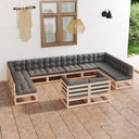 vidaXL 12-delige Loungeset massief grenenhout