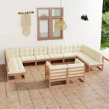 vidaXL 12-piece Solid Pinewood Lounge Set