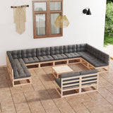 vidaXL 13-piece Lounge Set Solid Pinewood