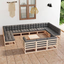 vidaXL 14-delige Loungeset massief grenenhout