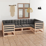 vidaXL 6-Piece Lounge Set Solid Pine Wood