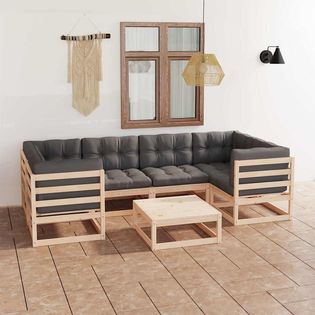 vidaXL 7-delige Loungeset massief grenenhout