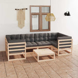 vidaXL 7-delige Loungeset massief grenenhout