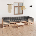 vidaXL 8-delige Loungeset massief grenenhout