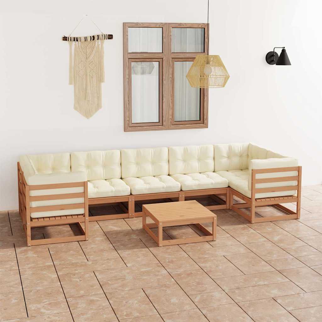 vidaXL 8-delige Loungeset massief grenenhout