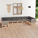 vidaXL 10-delige Loungeset massief grenenhout