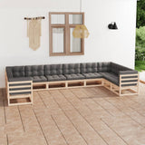 vidaXL 10-delige Loungeset massief grenenhout