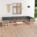 vidaXL 11-delige Loungeset massief vert