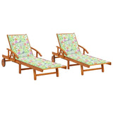 vidaXL Sun Lounger with Cushion Solid Acacia Wood