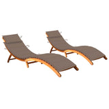 vidaXL Sun Lounger with Cushion Solid Acacia Wood