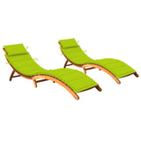 vidaXL Sun Lounger with Cushion Solid Acacia Wood