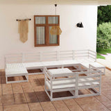 vidaXL 10-Piece Lounge Set with Cushions Solid Pine Wood