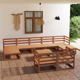 vidaXL 10-Piece Lounge Set with Cushions Solid Pine Wood