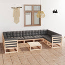 vidaXL 10-delige Loungeset massief grenenhout