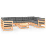 vidaXL 10-delige Loungeset massief grenenhout