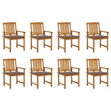 vidaXL Garden Chairs 2 pcs with Cushions Solid Acacia Wood