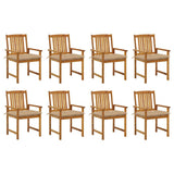 vidaXL Garden Chairs 2 pcs with Cushions Solid Acacia Wood
