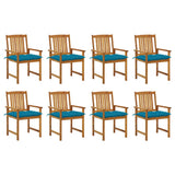 vidaXL Garden Chairs 2 pcs with Cushions Solid Acacia Wood